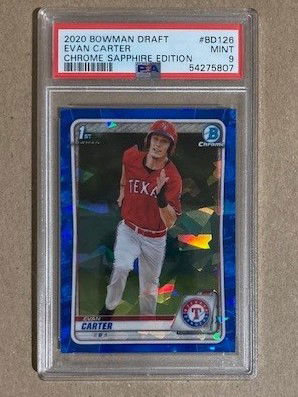 2020 Bowman Draft Evan Carter Chrome Sapphire 1st BD-126
