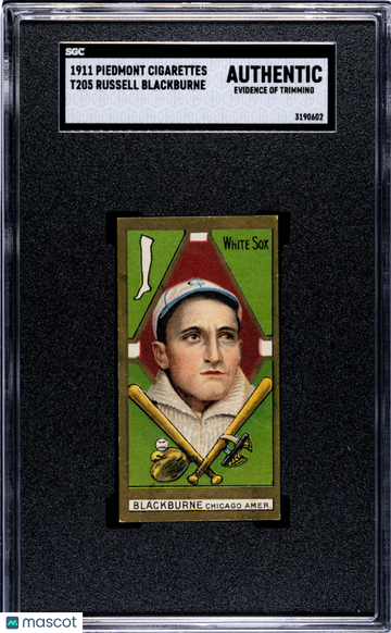 1911 Piedmont Cigarettes (T205) Russell Blackburne SGC A