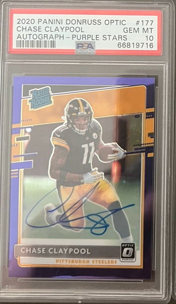 2020 Panini Donruss Optic Chase Claypool Auto Purple Stars Psa 10 #/50