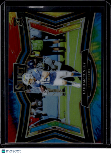 2025 Panini Select Football Field Level Ladd McConkey #478 Tie-Dye Prizm RC