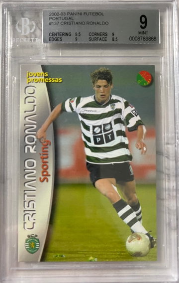 2003 Cristiano Ronaldo Panini Mega cracks Bgs 9