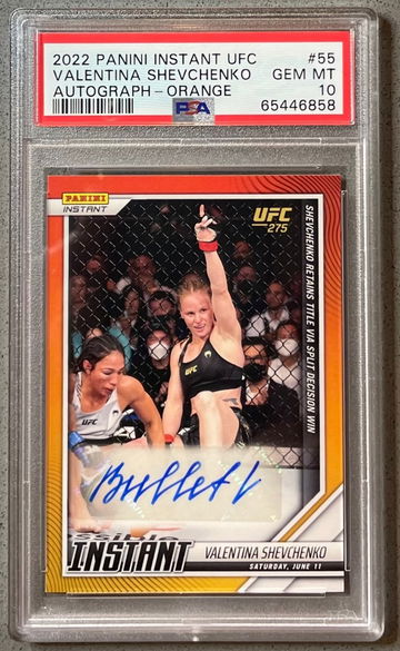 2022 Panini Instant UFC #55 Valentina Shevchenko /10 Auto Retains Title PSA 10