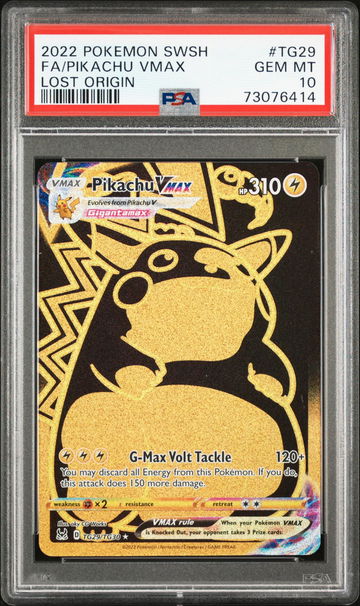 2022 Pokemon Sword and Shield Lost Origin Trainer Gallery Pikachu Vmax #TG29 PSA 10