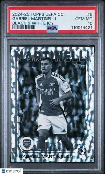 2024-25 Topps UEFA Club Competitions Gabriel Martinelli #5 Black & White Icy PSA 10