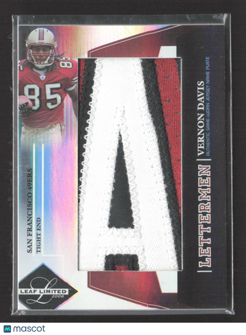 2006 Leaf Limited Lettermen Vernon Davis #L48 Authentic Game-Worn Jersey Name Plate