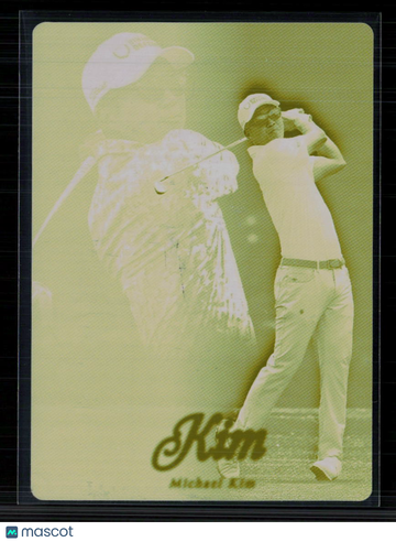 2026 Upper Deck Fleer Ultra Golf Flair Showcase Row 1 Michael Kim #12 Yellow Printing Plate Printing Plate