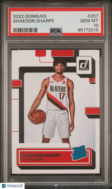 2022 Panini Donruss Shaedon Sharpe #207 PSA 10