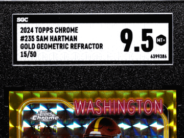 2024 Topps Chrome Sam Hartman #235 Gold Geometric Refractor SGC 9.5