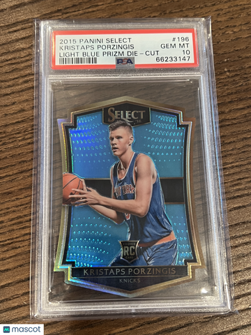 2015 Panini Select Kristaps Porzingis #196 /199 RC CUT PSA 10