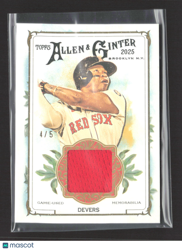 2025 Topps Allen & Ginter Rafael Devers #AGR-RD /5 Game-Used Memorabilia