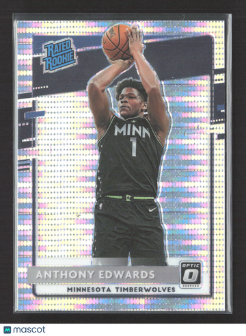 2021 Panini Donruss Optic Prizm Anthony Edwards #151 White Sparkle