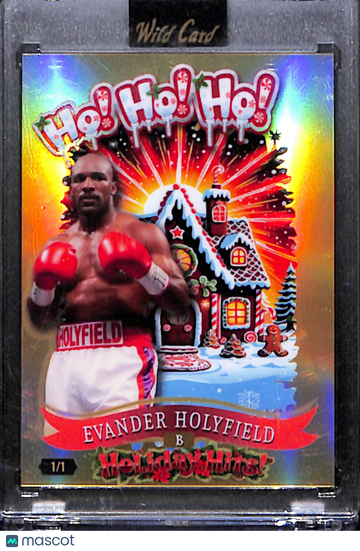 2025 Wild Card Holiday Hits Evander Holyfield #HH3H1GLb1-EH Gold Holofractor /1