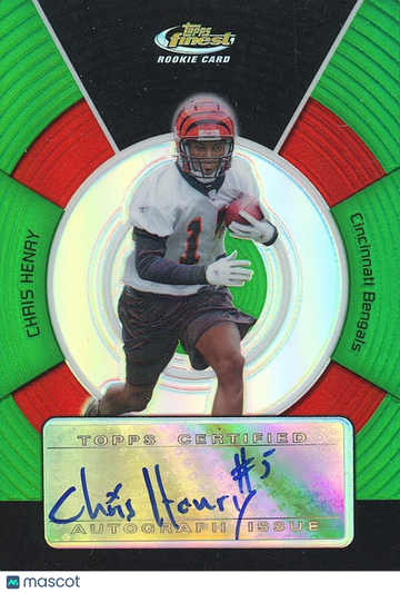 2005 Topps Finest Chris Henry Green Refractor Rookie