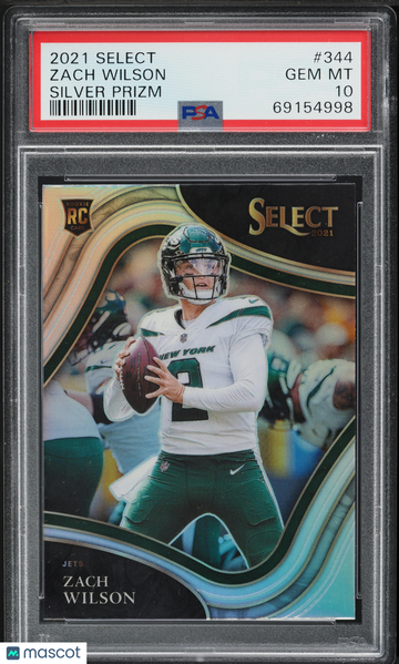 2021 Panini Select Zach Wilson #344 Silver Prizm PSA 10