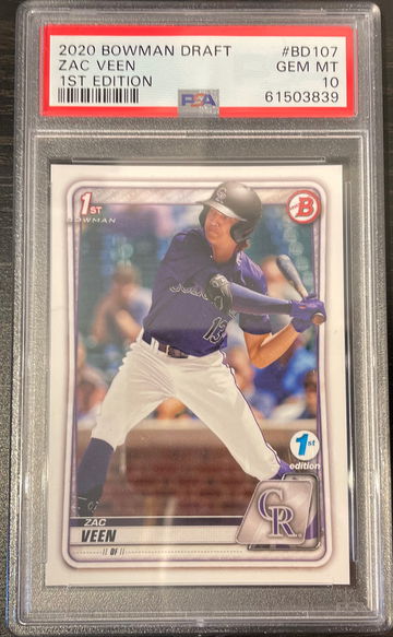 2020 Bowman Draft 1st Edition Zac Veen PSA 10