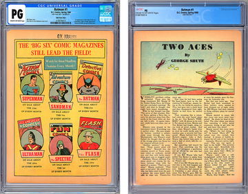 BATMAN #1 CGC PG -NG- *23RD PAGE ONLY* ORIG FIRST PRINT ISSUE OF BATMAN #1 1940