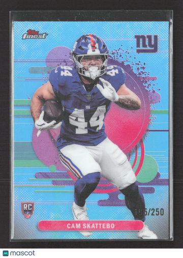 2025 Topps Finest Cam Skattebo #113 Blue RC 105/250