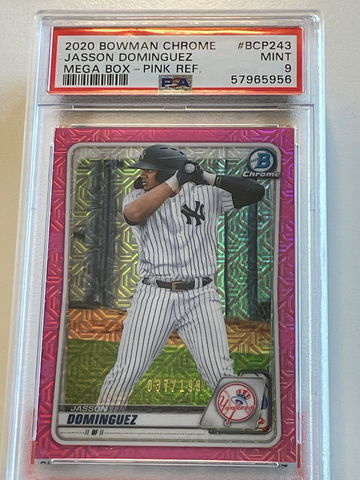 2020 Bowman Chrome Jasson Dominguez Mega Box Pink Refractor PSA Mint 9 
