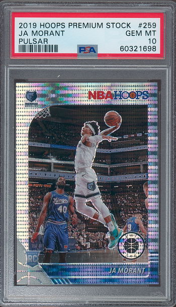 2019 Hoops Prem Stock #259 Ja Morant Pulsar RC PSA 10
