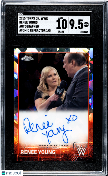 2015 Topps Chrome Wwe Renee Young Autograph Atomic Refractor /5 SGC 9.5 Auto 10