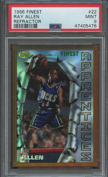 1996 Topps Finest Refractor RAY ALLEN RC PSA 9 MINT