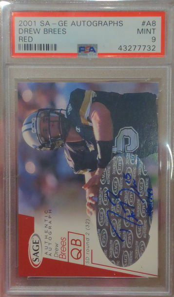 2001 SAGE Autographs RED Drew Brees #A8  286/749