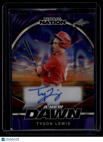 2025 Leaf Baseball Nation Tyson Lewis #NA-TL1 A New Dawn Autographs Prismatic Blue