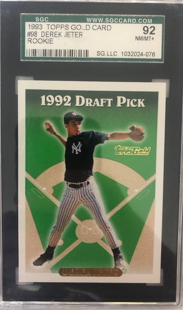 Derek Jeter 1993 Topps Gold SGC 92