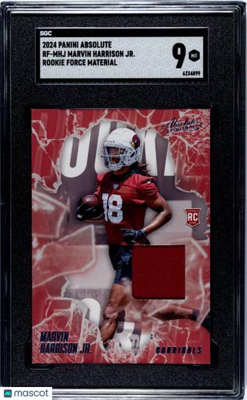 2024 Panini Absolute Marvin Harrison JR. #RF-MHJ Rookie Force Mat. SGC 9