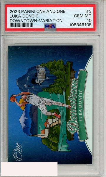 2023 PANINI ONE AND ONE DOWNTOWN LUKA DONCIC #3 VARIATION PSA 10 GEM MT