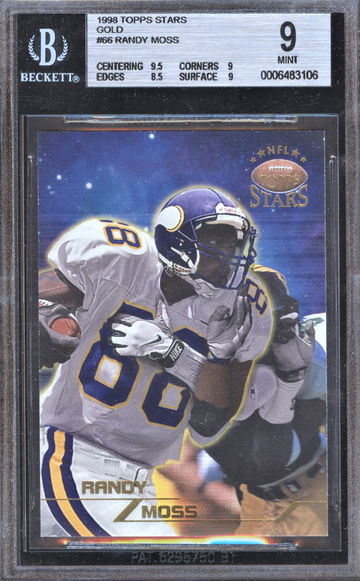 1998 Topps Stars GOLD Randy Moss RC BGS 9 0021/1999