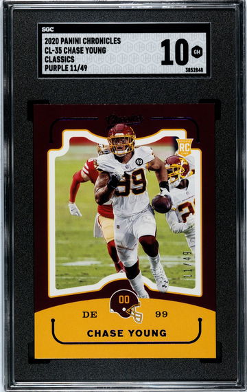 2020 Panini Chronicles Classic CL-35 Chase Young Purple 11/49 SGC 10