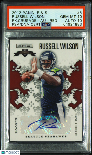 2012 Panini Rookies & Stars Rookie Crusade Russell Wilson #5 auto autograph PSA 10 Auto 10