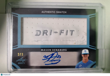 2017 Leaf Metal Perfect Game Mason Denaburg /3 #BA-MD1 Gameday Autographs Blue AU,SN