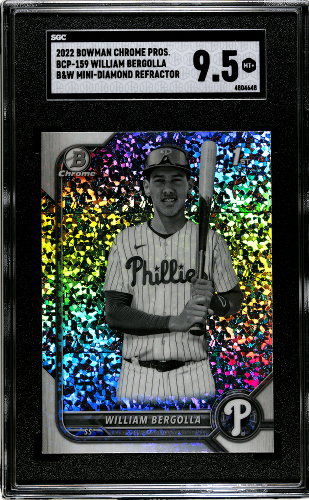 2022 Bowman Chrome William Bergolla #BCP-159 B&W Mini-Dia. Ref. SGC 9.5