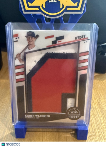 2026 Panini Stars & Stripes Prizm USA Baseball Kaden Waechter #JUM-KW Jumbo Materials Jersey Number SN MEM
