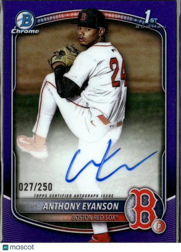 Anthony Eyanson 2025 Topps Bowman Chrome Auto Purple Refractor /250 Boston Red Sox