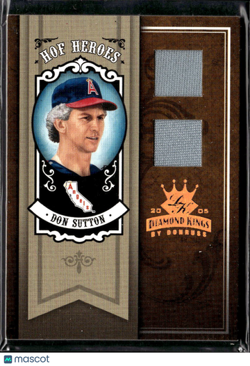 Don Sutton 2005 Donruss Diamond Kings HOF Heroes Dual Game-Worn/Used Material Patches /100 California Angels