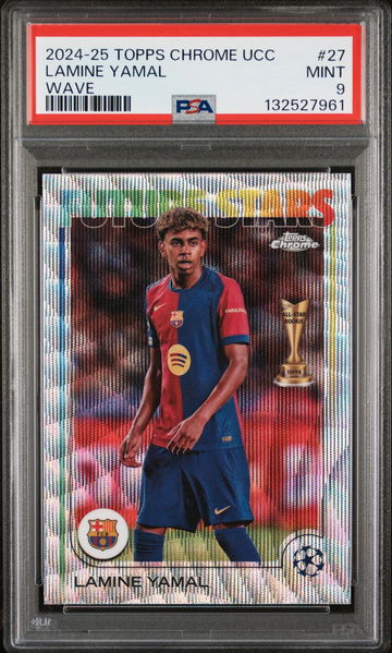 2024 Topps Chrome UEFA Club Competitions Wave Lamine Yamal #27 PSA 9