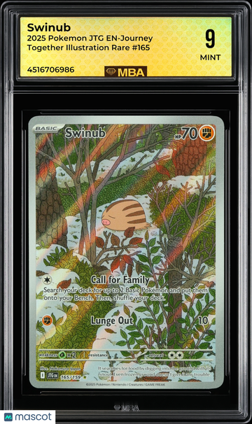 2025 Pokemon JTG EN-Journey Together Swinub #165 Illustration Rare MBA 9