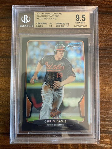 CHRIS DAVIS 2013 Bowman Chrome Black Ref BGS 9.5