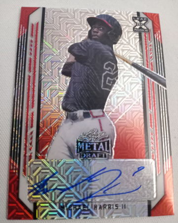 Michael Harris ll 2022 Rookie RC Near Mint-MINT Leaf Metal Red Mojo Autograph REAL 1/1 Atlanta Braves