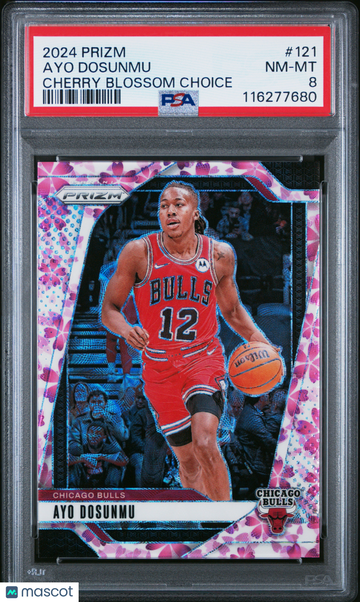 2024 Panini Prizm Ayo Dosunmu #121 Cherry Blossom Choice PSA 8