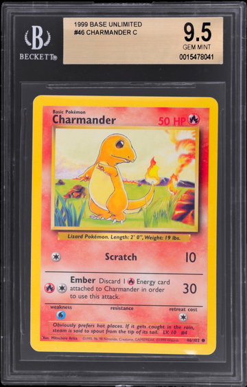 1999 Pokemon Base Set Charmander BGS 9.5