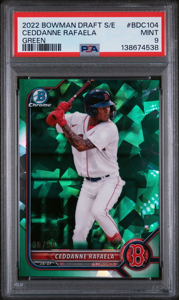 2022 Bowman Draft Sapphire Edition Green Ceddanne Rafaela #104 /50 PSA 9
