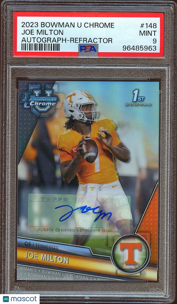 2023 Bowman Chrome Joe Milton #148 Autograph Refractor Rookie PSA 9