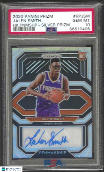 2020 Panini Prizm Rookie Penmanship Jalen Smith #RPJSM RK. Pnmshp Silver PSA 10