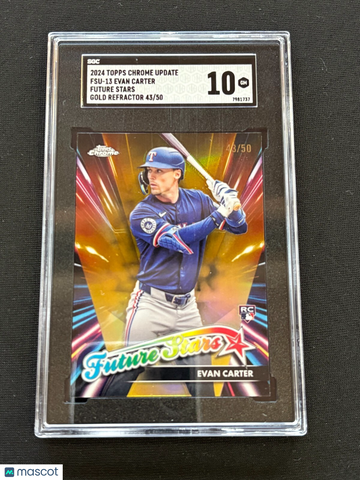 2024 Topps Chrome Evan Carter #FSU-13 Gold Star Rookie SGC 10