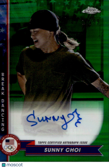 2021 Topps Chrome Olympics Sunny Choi #AU-SC Green /99