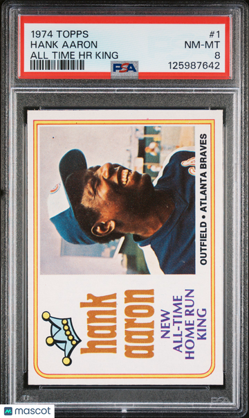 1974 Topps Hank Aaron #1 All Time HR King PSA 8